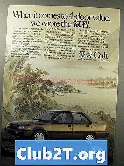 1987 Руководство по размерам шин Mitsubishi Colt