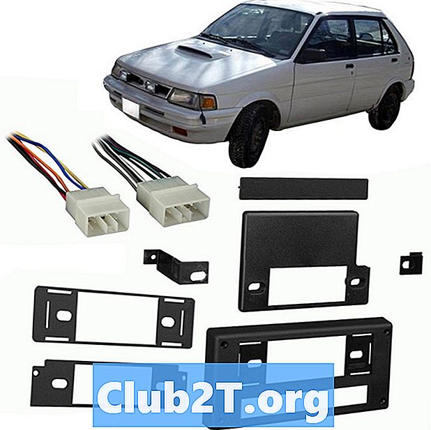 1987 m. Subaru Justy automobilių stereo laidų schema