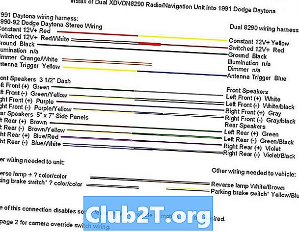 1991 Dodge Daytona auto signalizācijas vadu shēma