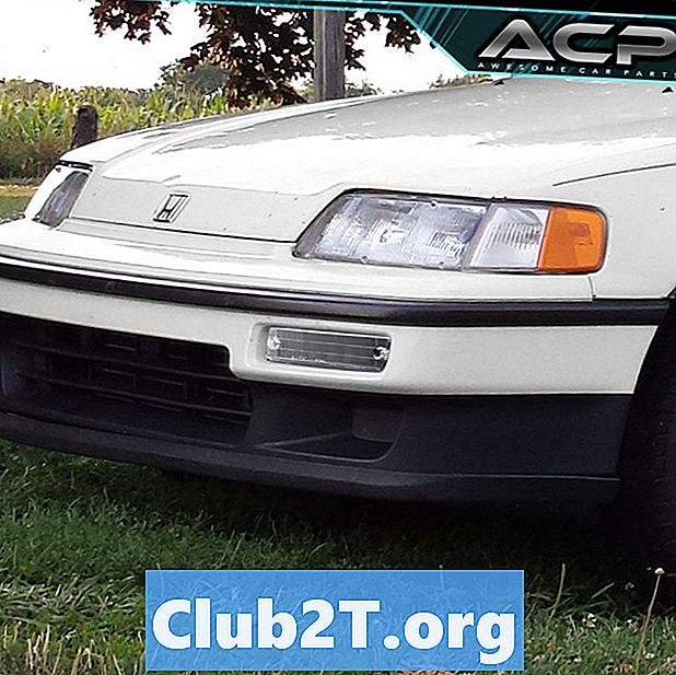 1991 होंडा CRX कार लाइट बल्ब आकार आरेख