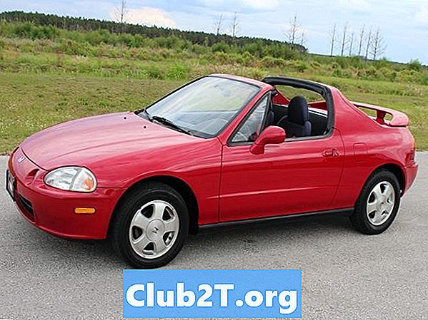 1993 Honda Civic Del Sol asenduslampide suuruse skeem