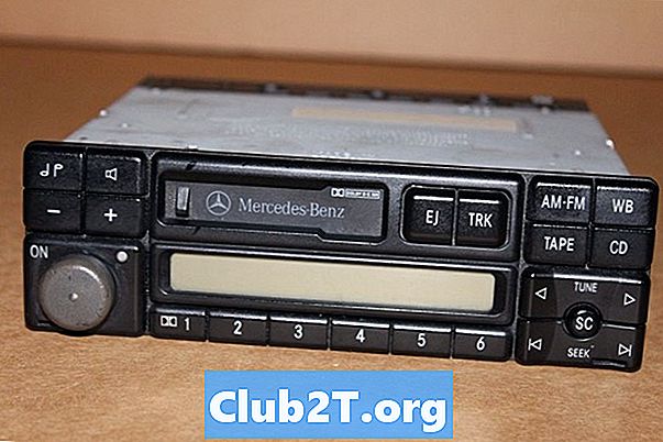 1987 m. „Mercedes 300D“ automobilio stereo laidų schema
