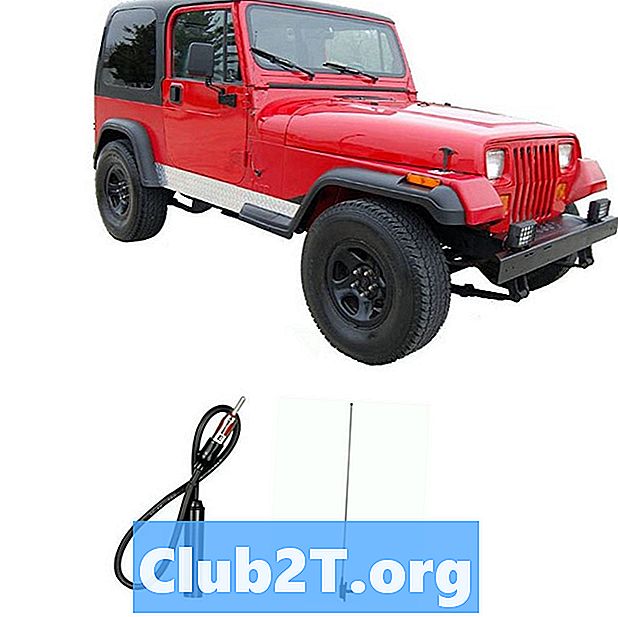 1996 Jeep Wrangler automobilių radijo stereo laidų schema