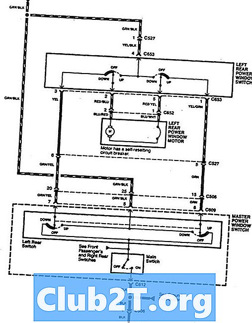 1997 Acura Integra Schemat systemu przewodów elektrycznych do okien elektrycznych