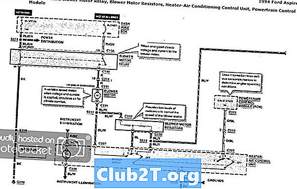 1997 m. „Ford Aspire Remote Start“ laidų schema