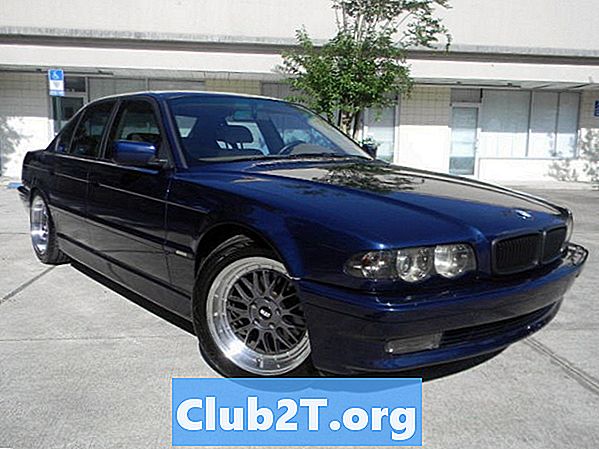 1998 BMW 740i 차량 타이어 크기 다이어그램
