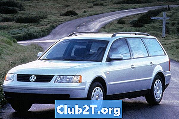 1998 m. „Volkswagen Passat Auto“ lemputės dydžio diagrama
