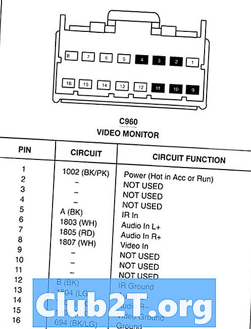 1999 फोर्ड एक्सप्लोरर कार रेडियो स्टीरियो वायरिंग आरेख