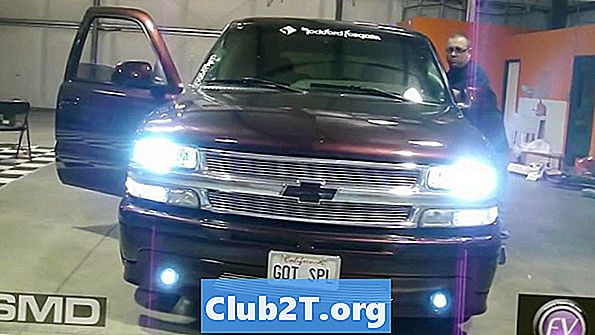 2000 Schemat wielkości żarówek samochodowych Chevrolet Silverado