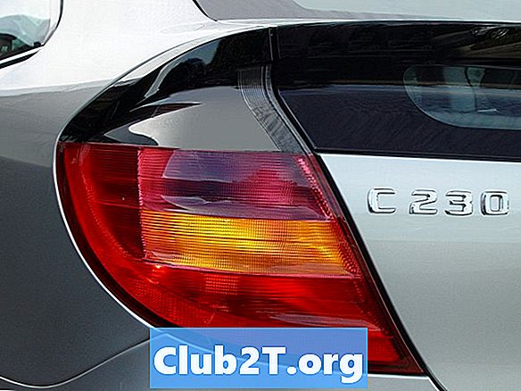 2003 Mercedes C240 ​​tabela velikosti avtomobilske žarnice
