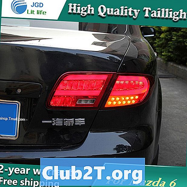 2004 Mazda 6 automašīnu gaismas spuldzes izmēra tabula