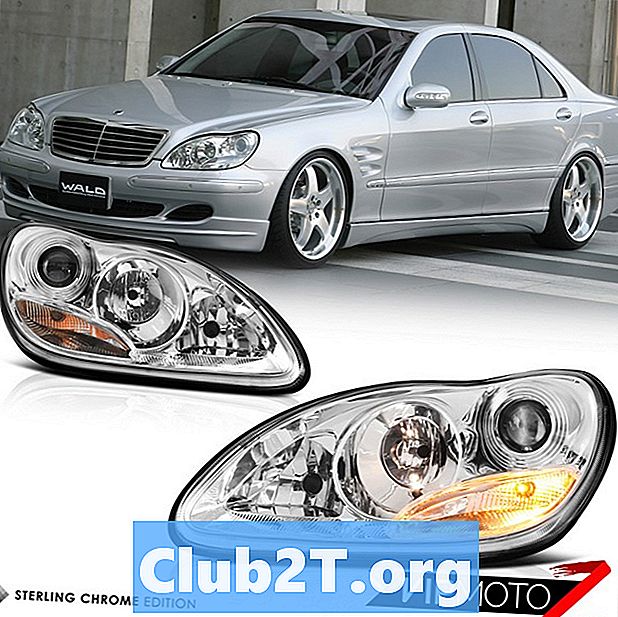 2005 Mercedes S500 Factory Light Bulb Størrelser Information