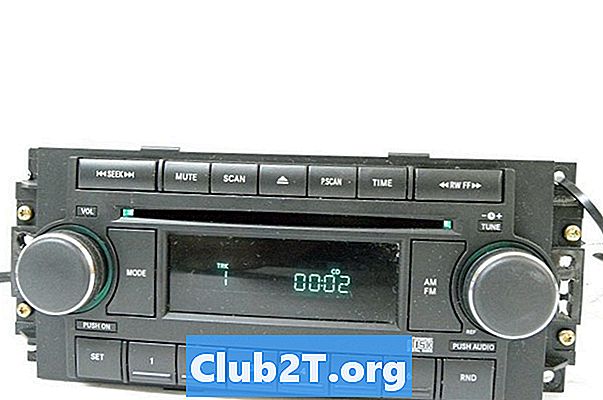 2006 m. „Dodge“ įkroviklio automobilio radijo stereo garso laidų schema