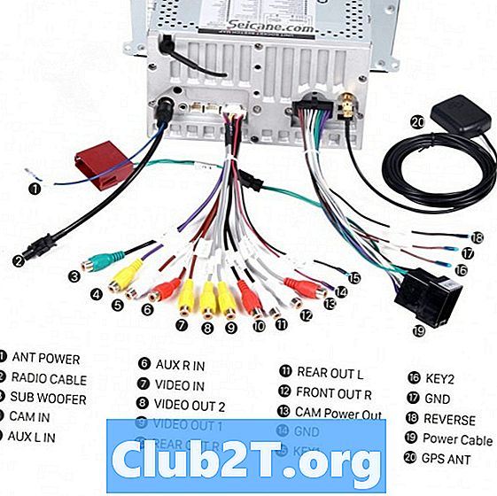 2006 Porsche Cayenne Radio Wire kabelové svazky barevné kódy