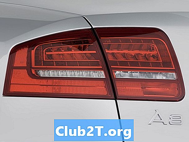 2009 Audi A8 automobilska žarulja veličina dijagrama