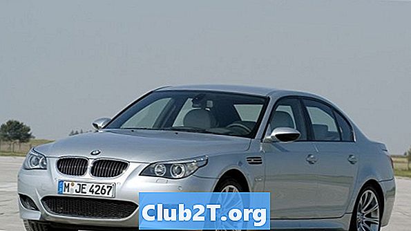 2010 BMW M5 자동차 전구 크기 다이어그램
