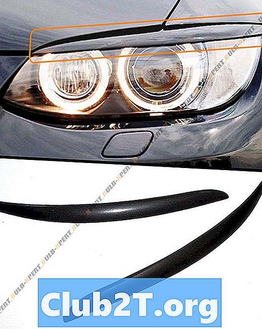 2012 m. BMW 335is lemputės dydžio diagrama