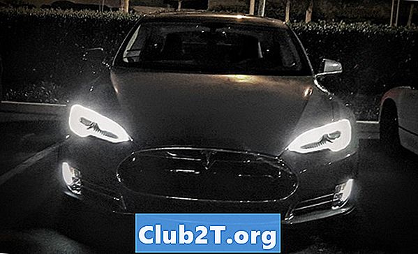 2016 Tesla Model S ขนาดหลอดไฟไดอะแกรม