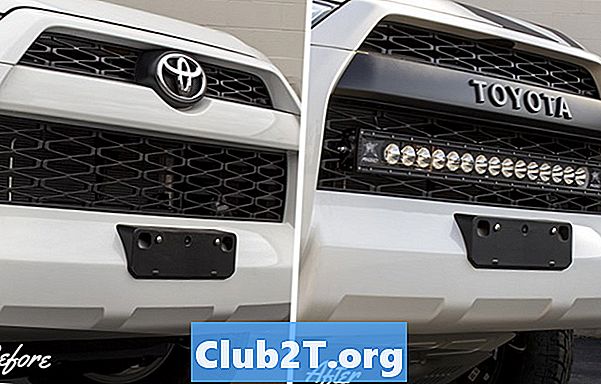 2016 m. Toyota 4Runner automatinės lemputės dydžio schema