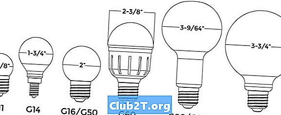 Bugatti Light Bulb dydžiai
